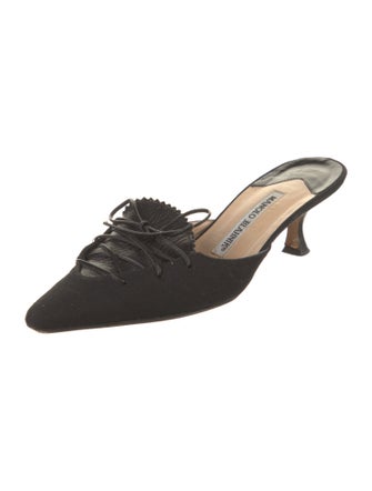 Manolo Blahnik Canvas Mules