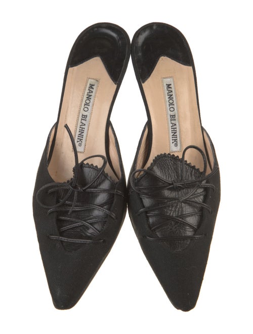 Manolo Blahnik Canvas Mules