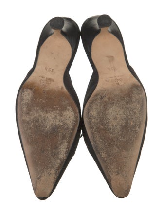 Manolo Blahnik Canvas Mules