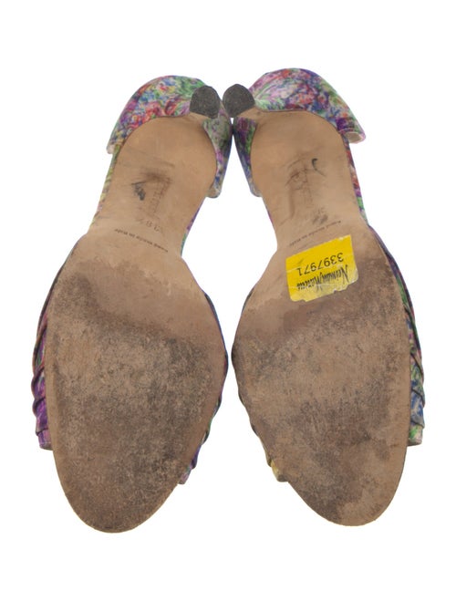 Manolo Blahnik Satin Printed Sandals