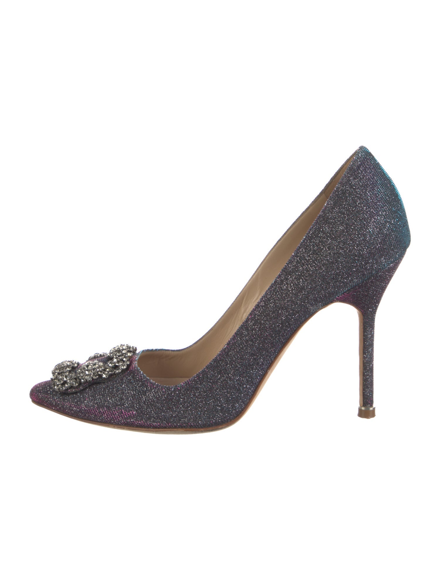 Manolo Blahnik Glitter Glitter Accents Pumps