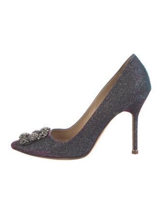 Manolo Blahnik Glitter Glitter Accents Pumps