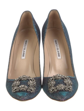 Manolo Blahnik Glitter Glitter Accents Pumps