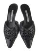 Manolo Blahnik Leather Lasercut Accents Mules