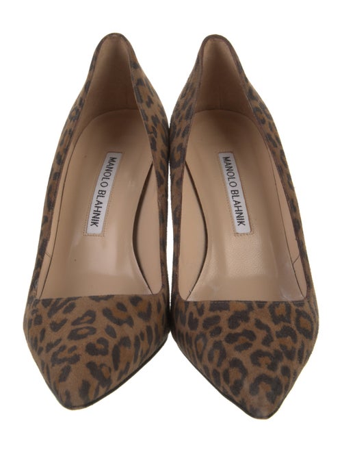 Manolo Blahnik Suede Animal Print Pumps