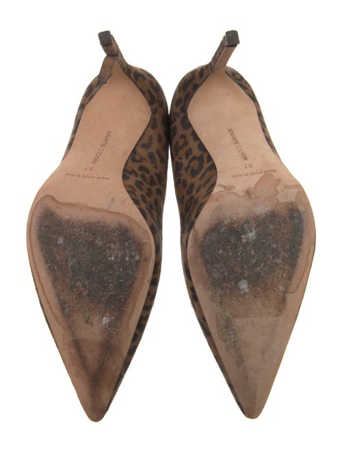 Manolo Blahnik Suede Animal Print Pumps