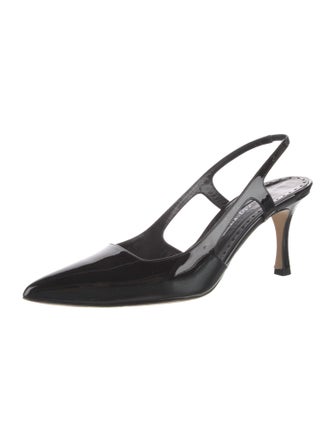 Manolo Blahnik Patent Leather Slingback Pumps