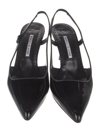 Manolo Blahnik Patent Leather Slingback Pumps
