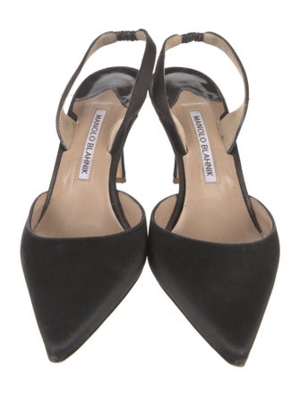 Manolo Blahnik Satin Slingback Pumps