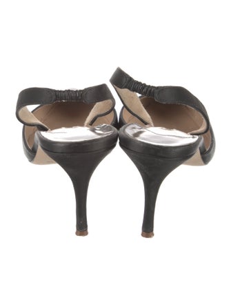 Manolo Blahnik Satin Slingback Pumps