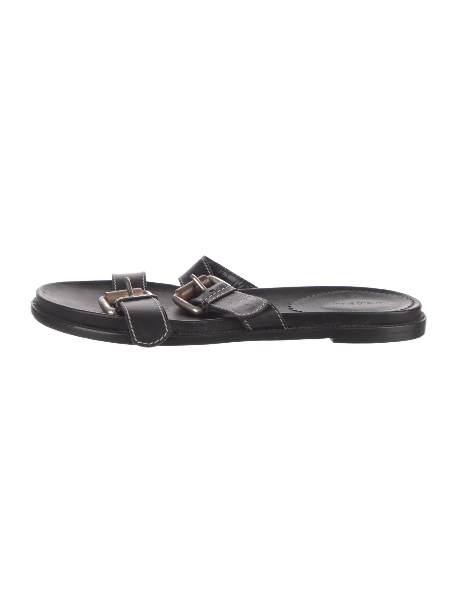 Manolo Blahnik Leather Slides