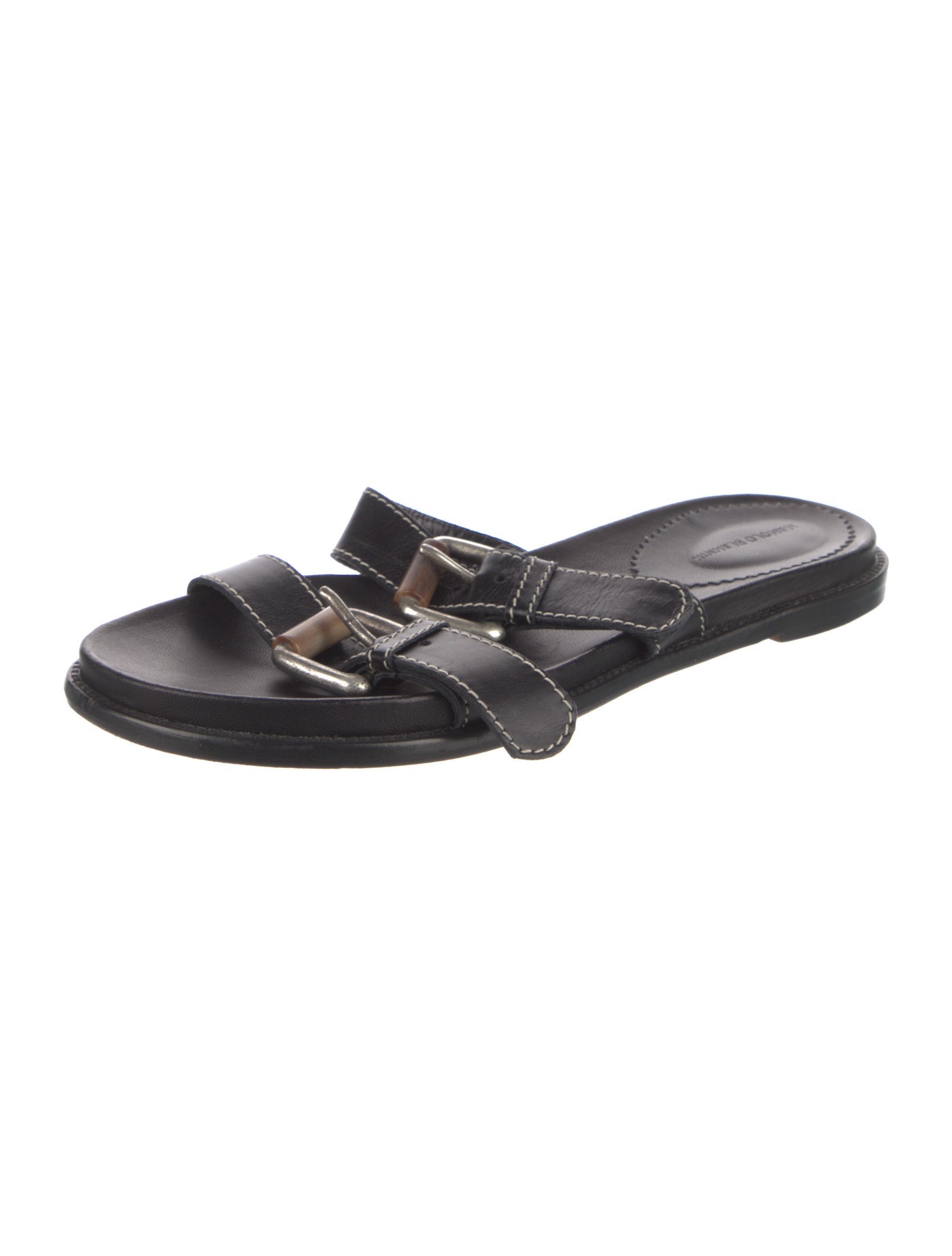 Manolo Blahnik Leather Slides