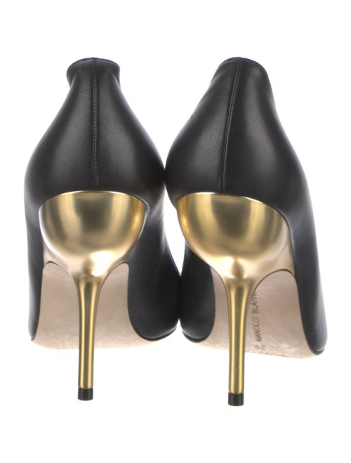 Manolo Blahnik Leather Crystal Embellishments Pumps
