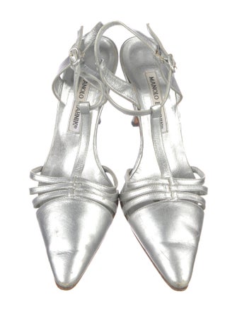 Manolo Blahnik Leather T-Strap Pumps