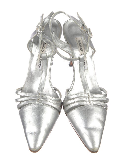 Manolo Blahnik Leather T-Strap Pumps