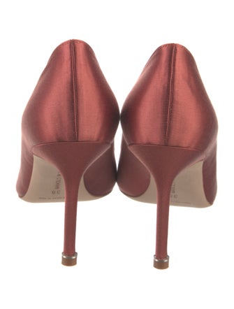 Manolo Blahnik Satin Crystal Embellishments Pumps