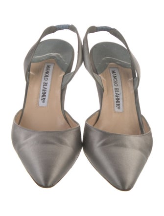 Manolo Blahnik Satin Slingback Pumps