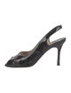 Manolo Blahnik Patent Leather Lasercut Accents Slingback Sandals