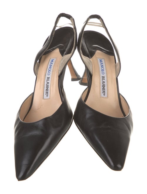 Manolo Blahnik Leather Slingback Pumps