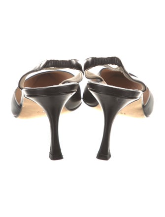 Manolo Blahnik Leather Slingback Pumps