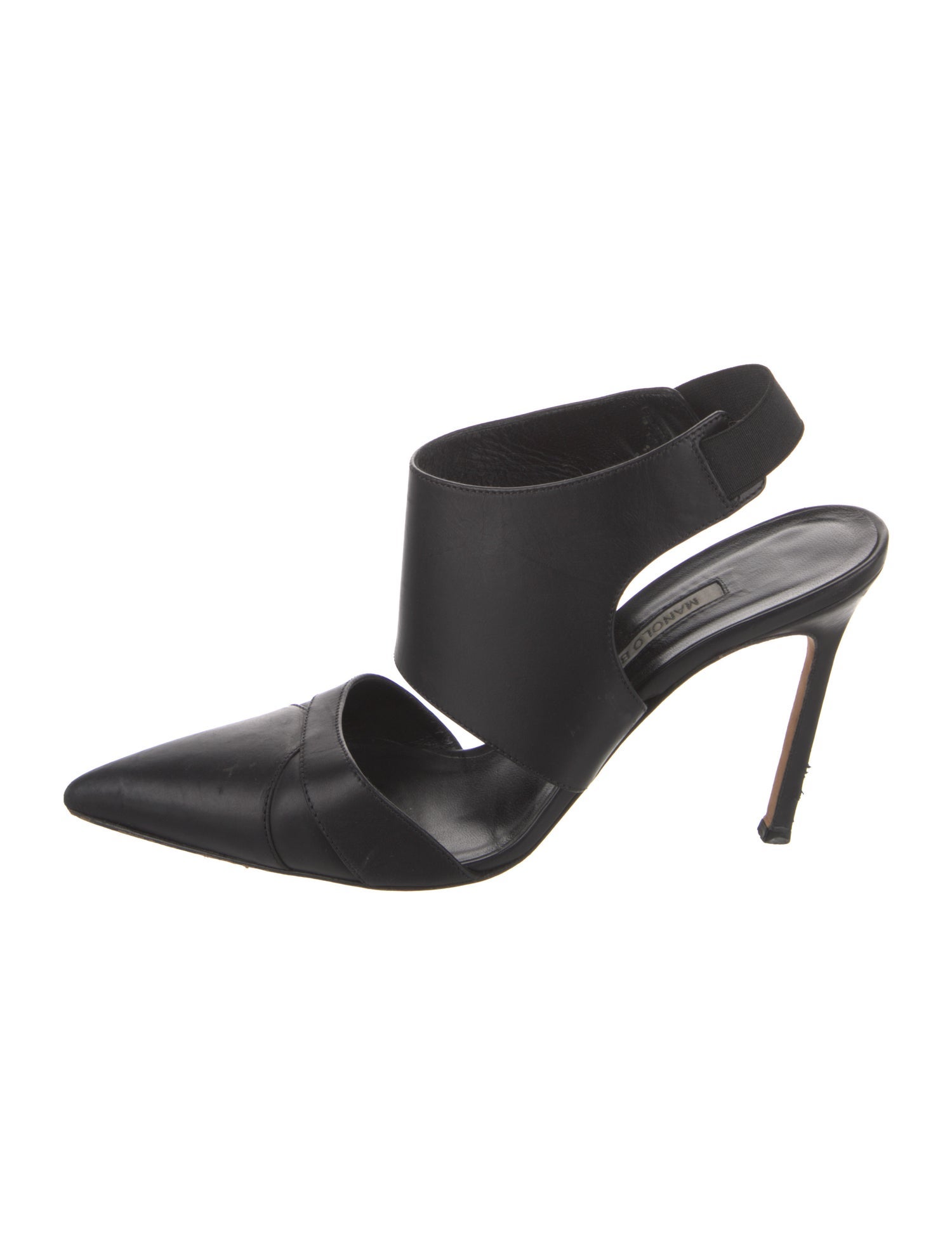 Manolo Blahnik Leather Slingback Pumps