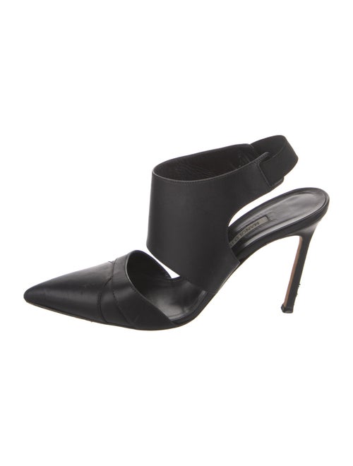 Manolo Blahnik Leather Slingback Pumps