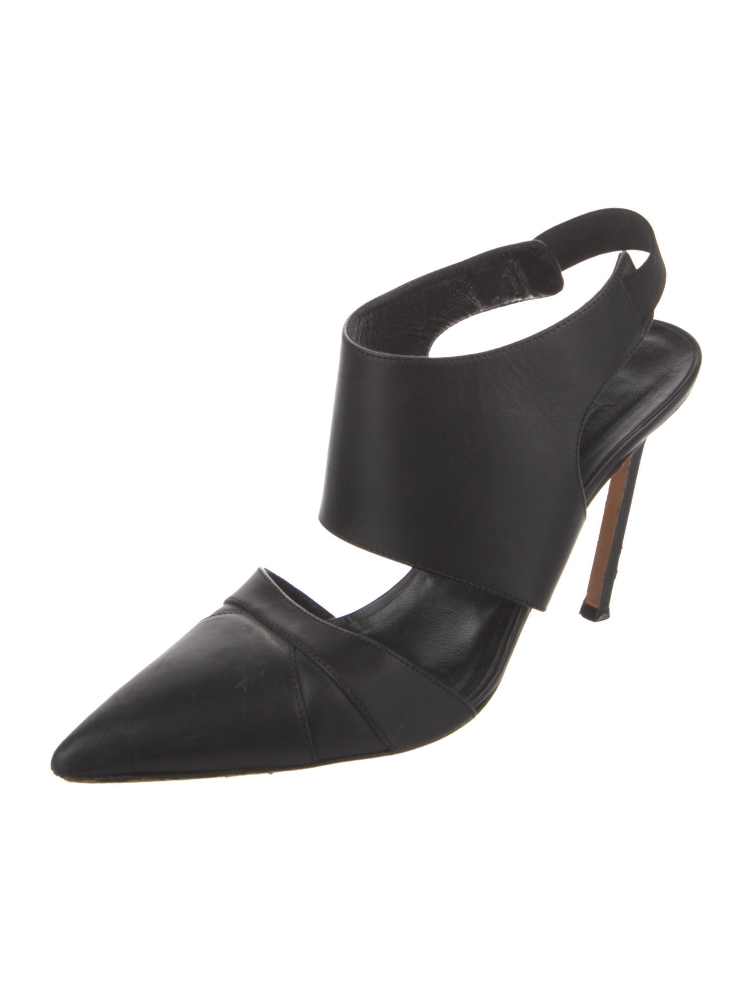 Manolo Blahnik Leather Slingback Pumps