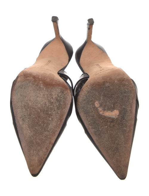Manolo Blahnik Leather Slingback Pumps