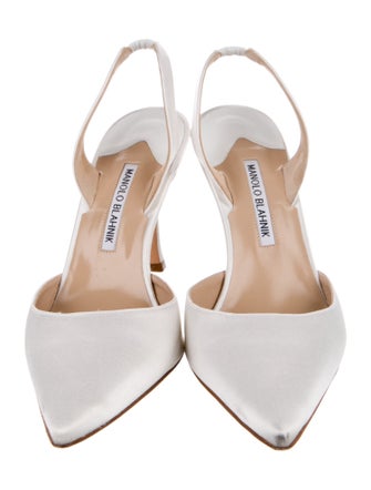 Manolo Blahnik Satin Slingback Pumps