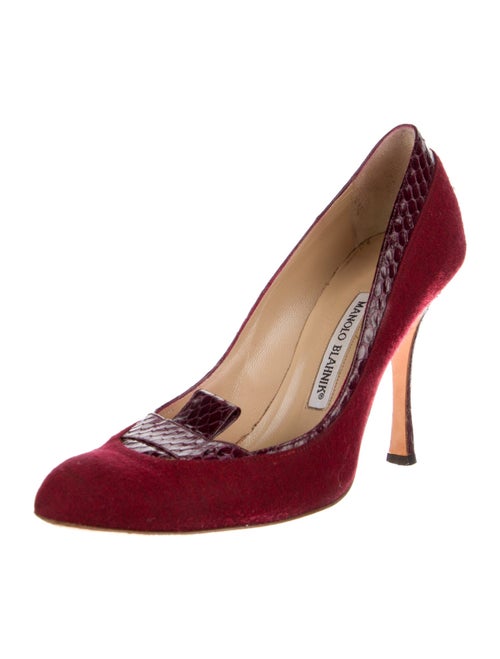 Manolo Blahnik Suede Animal Print Pumps