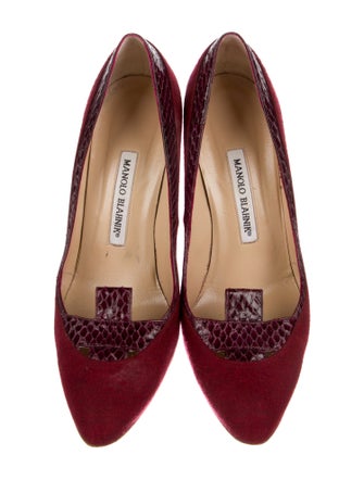 Manolo Blahnik Suede Animal Print Pumps