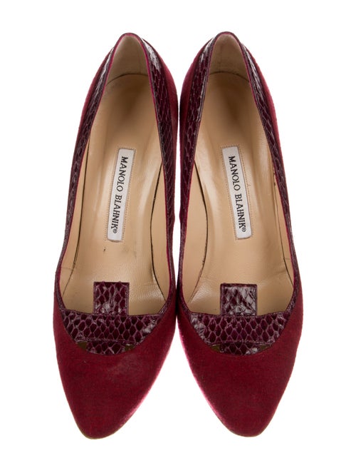 Manolo Blahnik Suede Animal Print Pumps