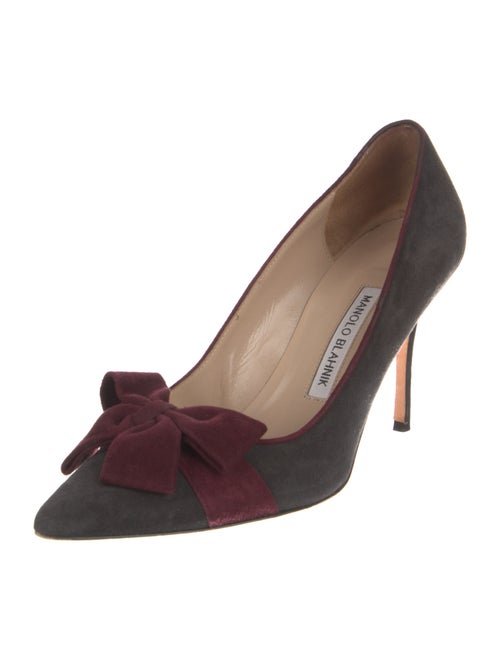 Manolo Blahnik Suede Colorblock Pattern Pumps