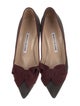 Manolo Blahnik Suede Colorblock Pattern Pumps