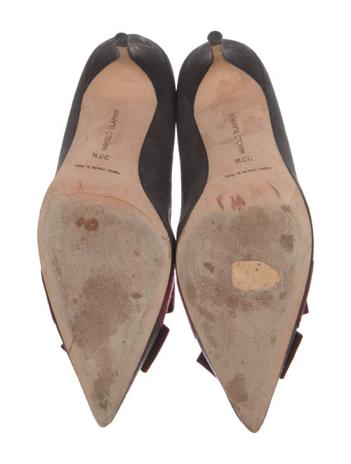 Manolo Blahnik Suede Colorblock Pattern Pumps