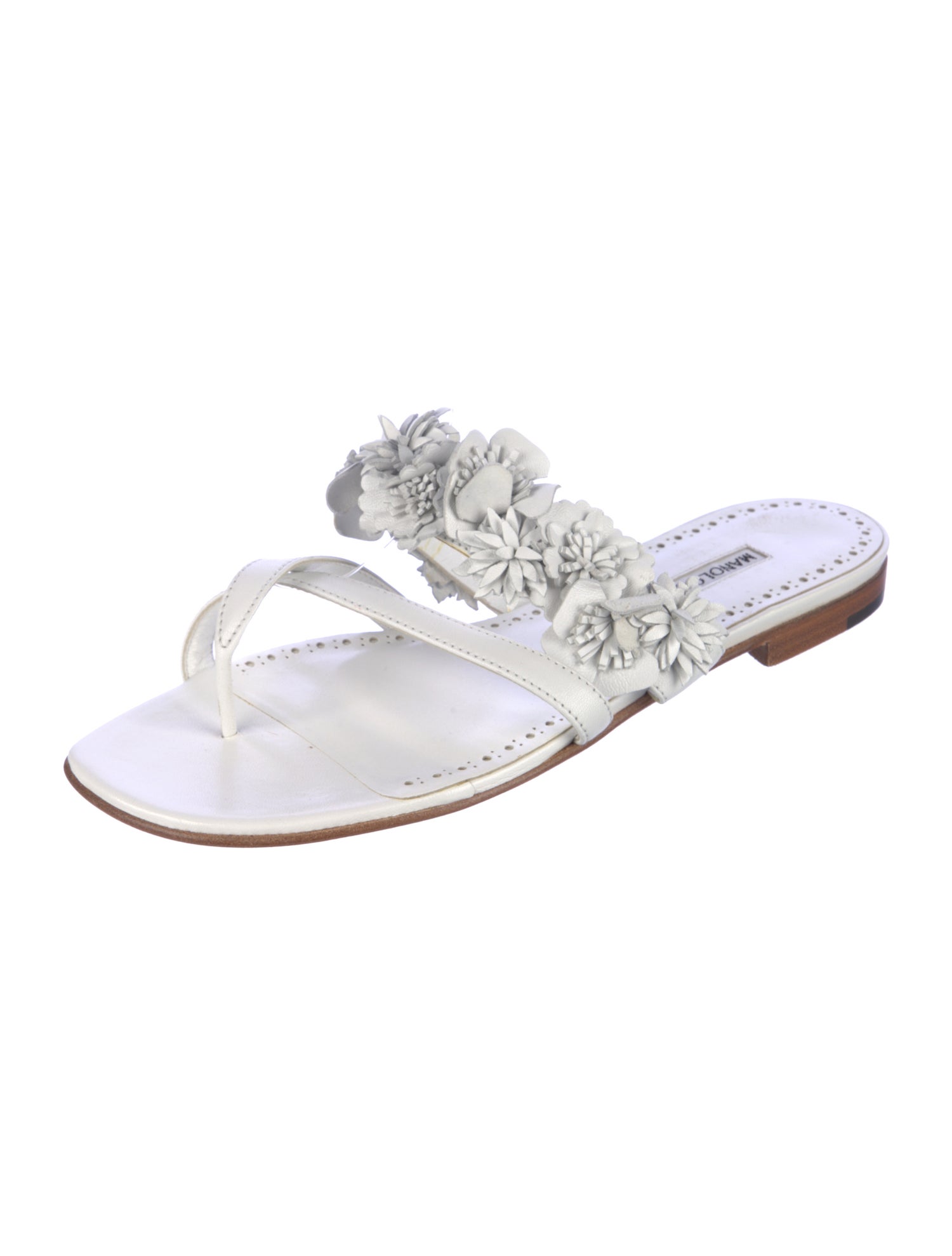 Manolo Blahnik Leather Slides