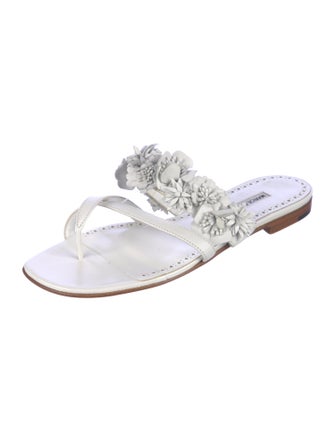 Manolo Blahnik Leather Slides