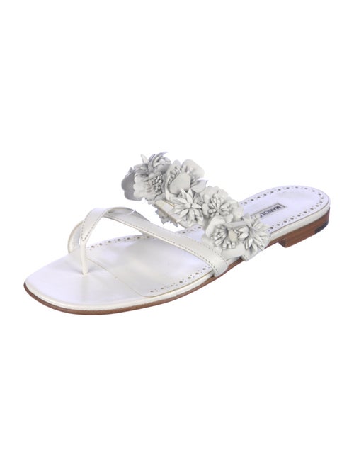 Manolo Blahnik Leather Slides