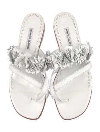 Manolo Blahnik Leather Slides