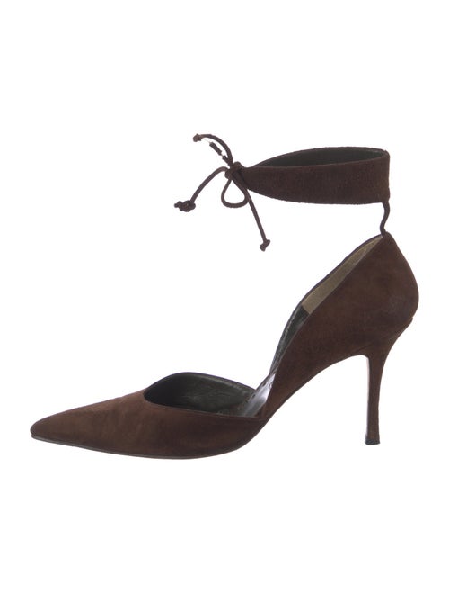 Manolo Blahnik Suede D'Orsay Pumps