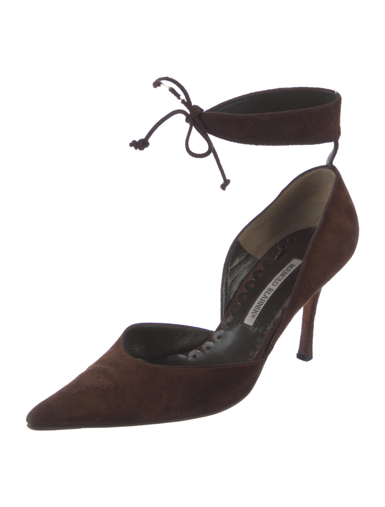 Manolo Blahnik Suede D'Orsay Pumps