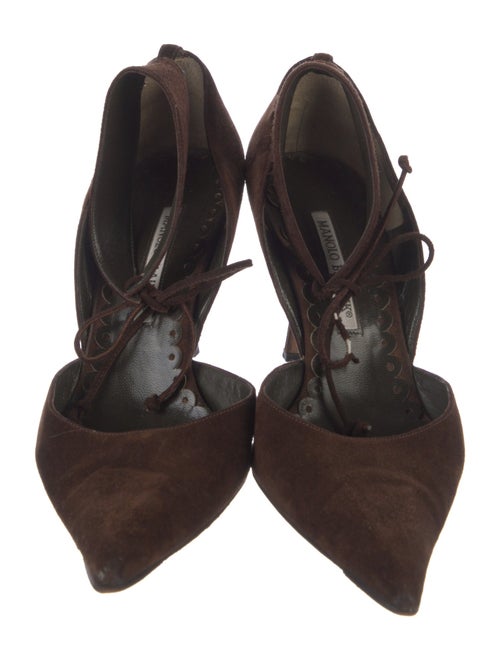 Manolo Blahnik Suede D'Orsay Pumps