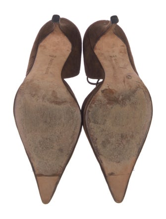 Manolo Blahnik Suede D'Orsay Pumps