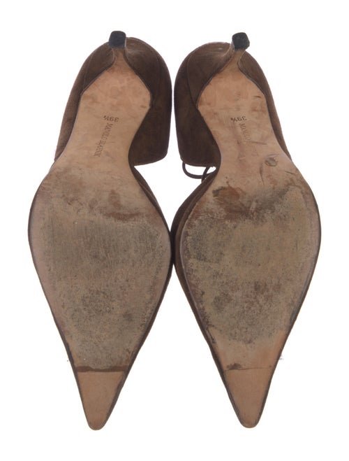 Manolo Blahnik Suede D'Orsay Pumps