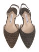 Manolo Blahnik Suede Animal Print Slingback Flats