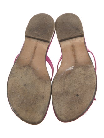 Manolo Blahnik Suede Ruffle Embellishment Slides