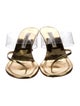 Manolo Blahnik Leather Colorblock Pattern Slides