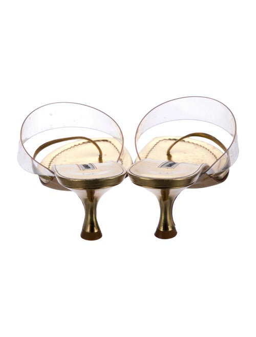 Manolo Blahnik Leather Colorblock Pattern Slides