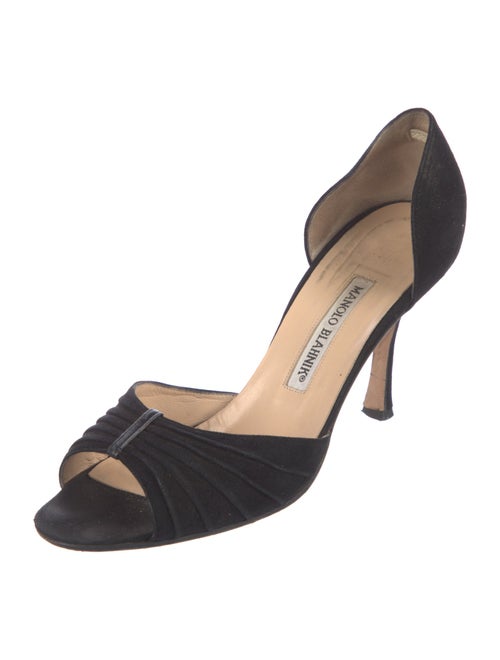 Manolo Blahnik Suede D'Orsay Pumps