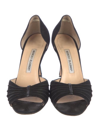 Manolo Blahnik Suede D'Orsay Pumps
